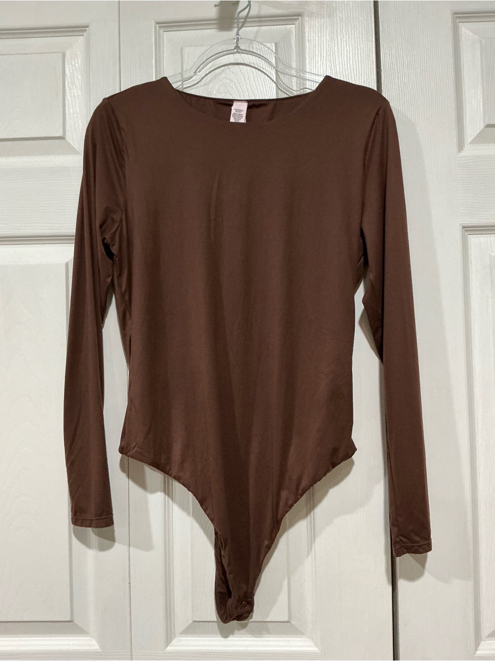 💙 NWT Victoria’s Secret Bodywear Feathersoft Brown Long Sleeve Bodysuit XL